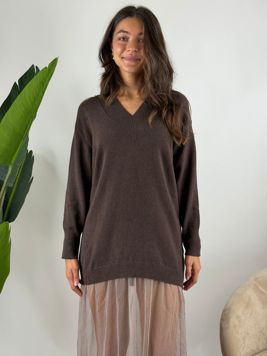 HAVEONE - ABITO IN MAGLIA TULLE