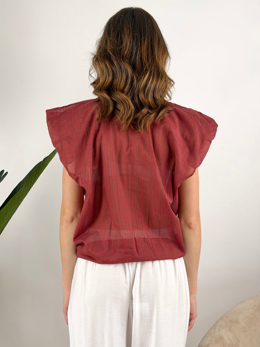 DEVA - CAMICIA SMANICATA RIGHE