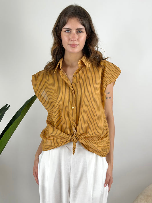 DEVA - CAMICIA SMANICATA RIGHE