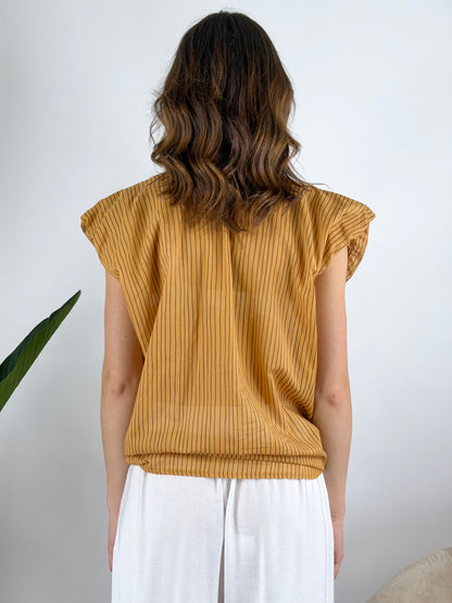 DEVA - CAMICIA SMANICATA RIGHE