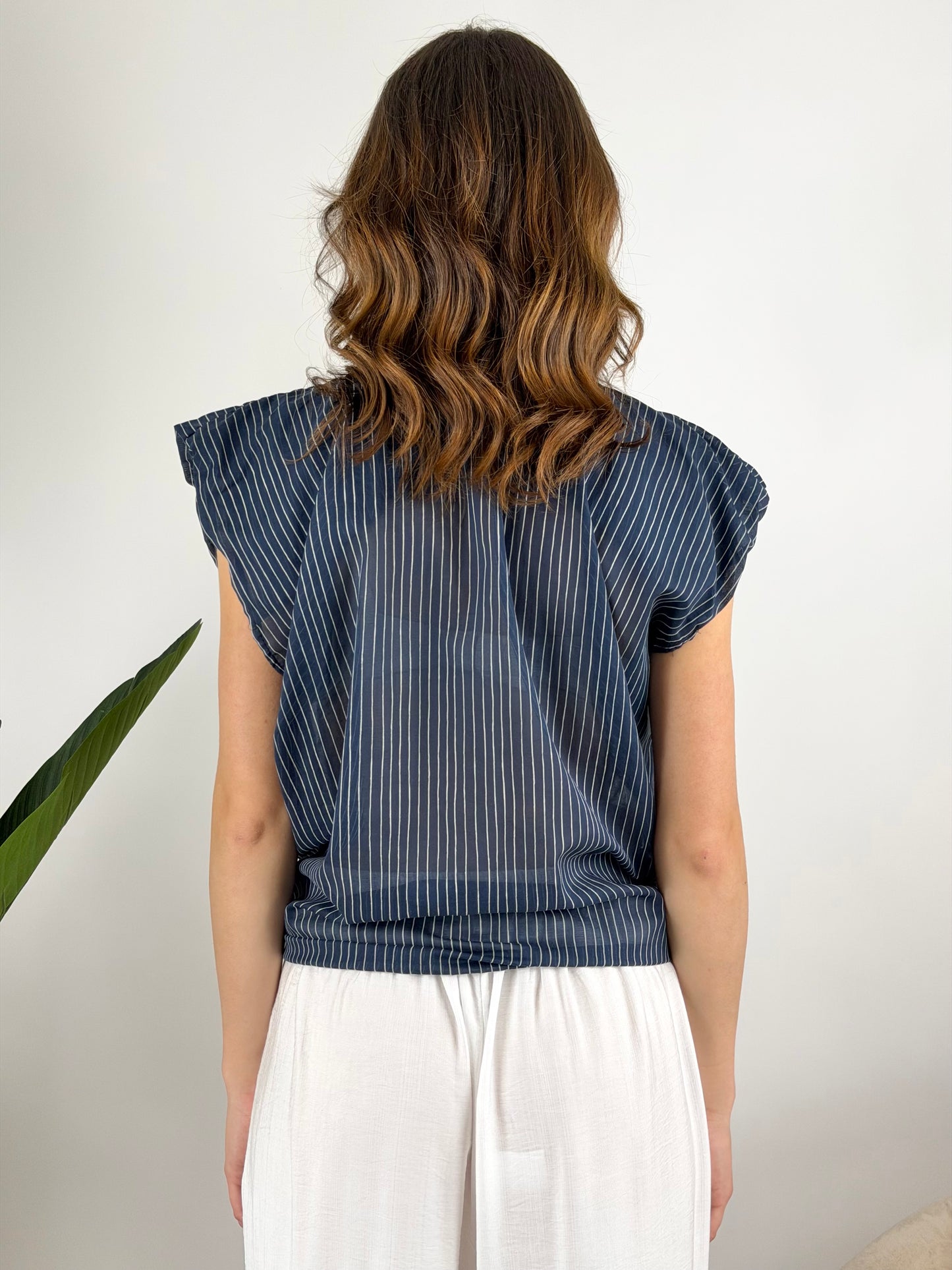 DEVA - CAMICIA SMANICATA RIGHE