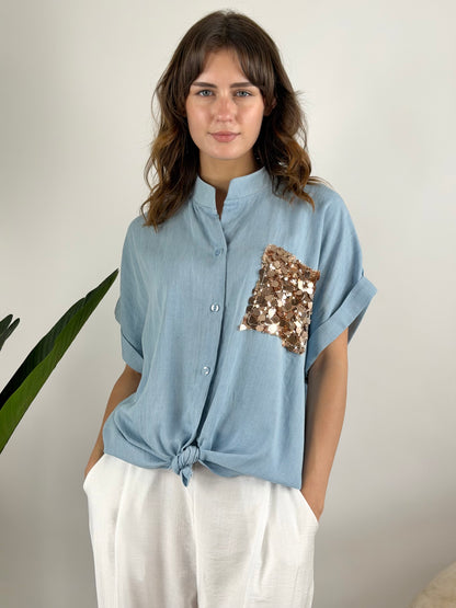 DEVA - CAMICIA CHAMBRAY TASCHINO
