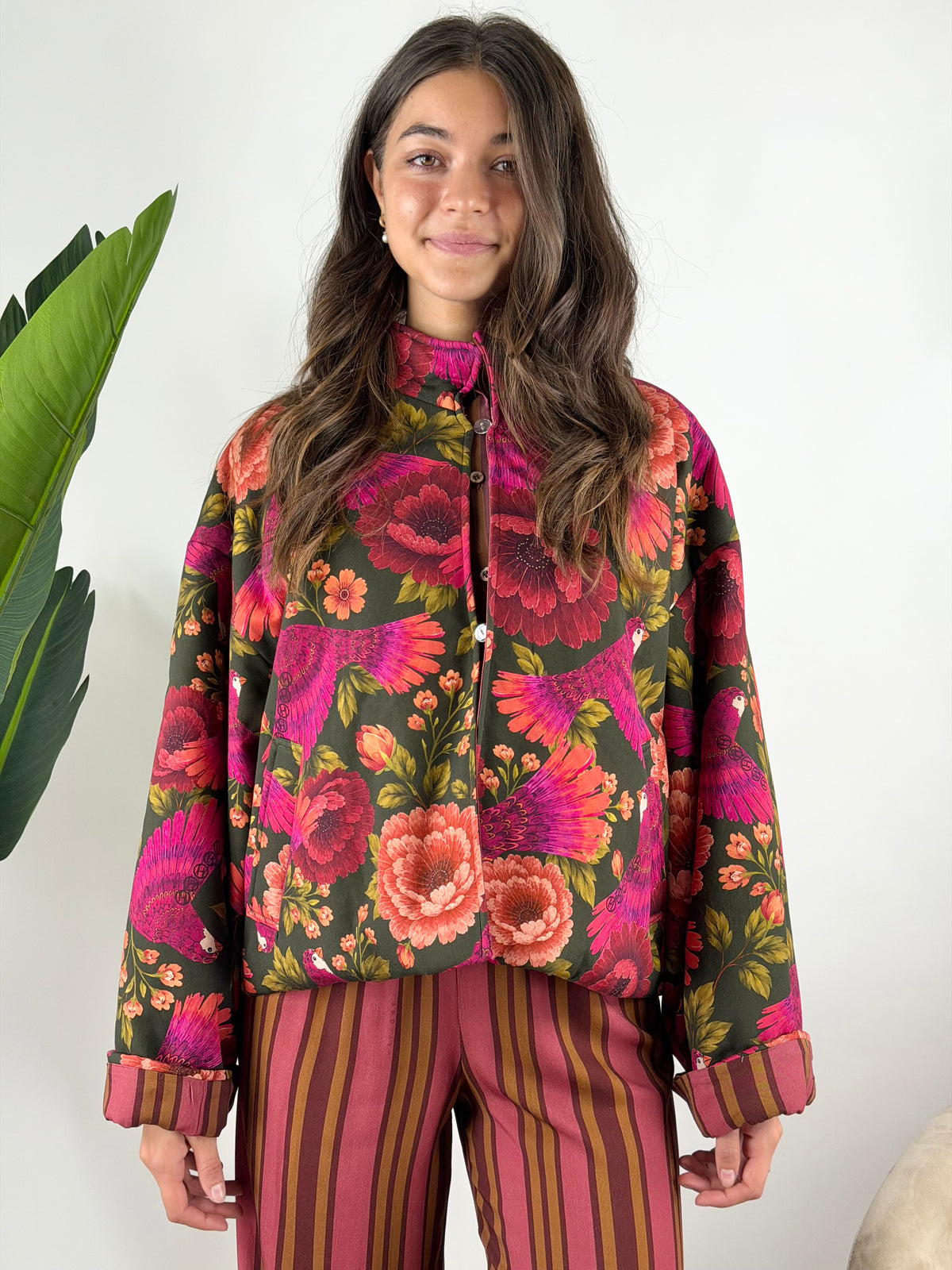 HAVEONE - BOMBER STAMPA PAPPAGALLI