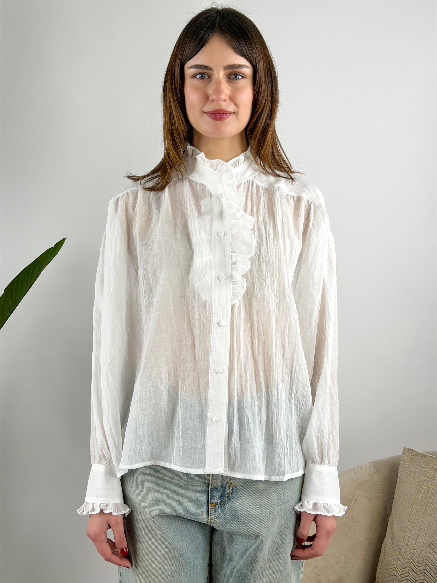 DEVA COUTURE PARIS - CAMICIA MUSSOLA ROUCHES