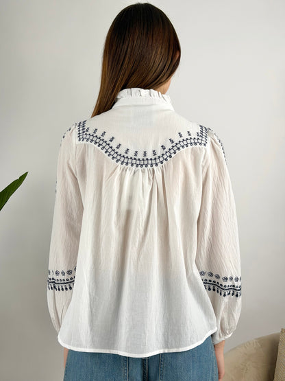 DEVA COUTURE PARIS - CAMICIA COLLETTO ROUCHES