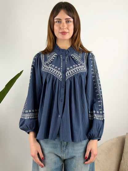 DEVA COUTURE PARIS - CAMICIA COLLETTO ROUCHES