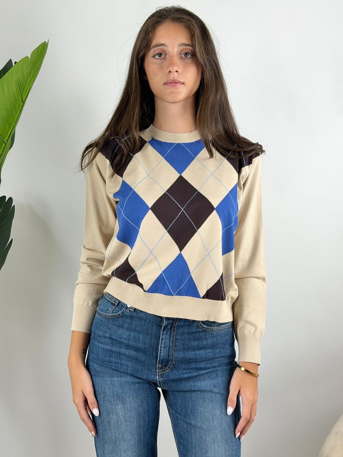 TENSIONE IN - MAGLIA GIROCOLLO ROMBI