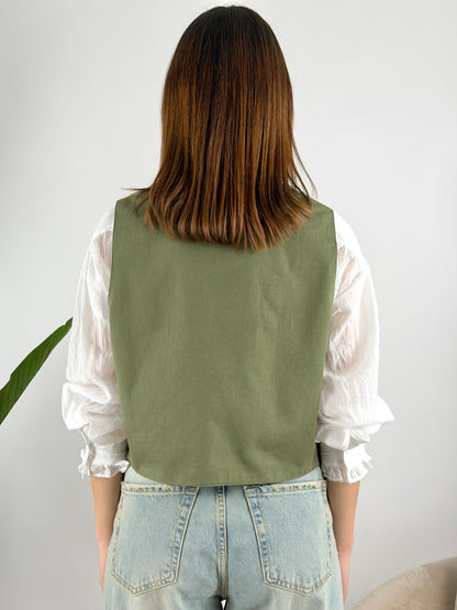 TENSIONE IN - GILET RICAMO PERLE