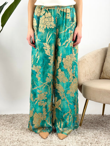 WU'SIDE - PANTALONE PALAZZO FANTASIA
