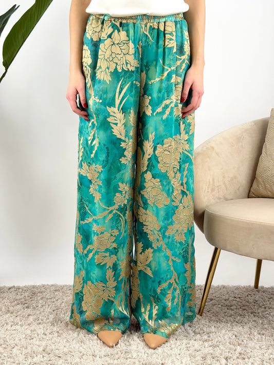 WU'SIDE - PANTALONE PALAZZO FANTASIA