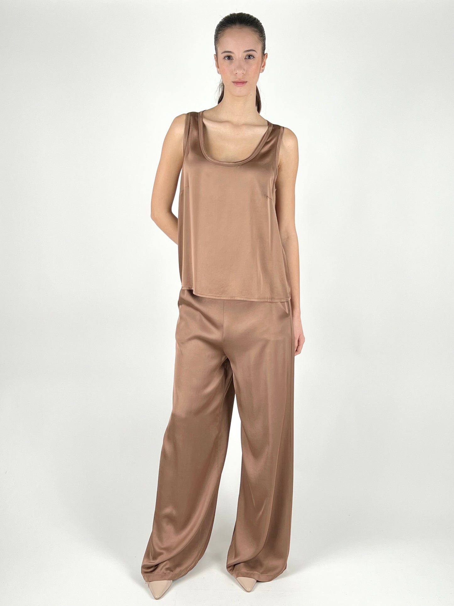 DEVA - PANTALONE PALAZZO SATIN