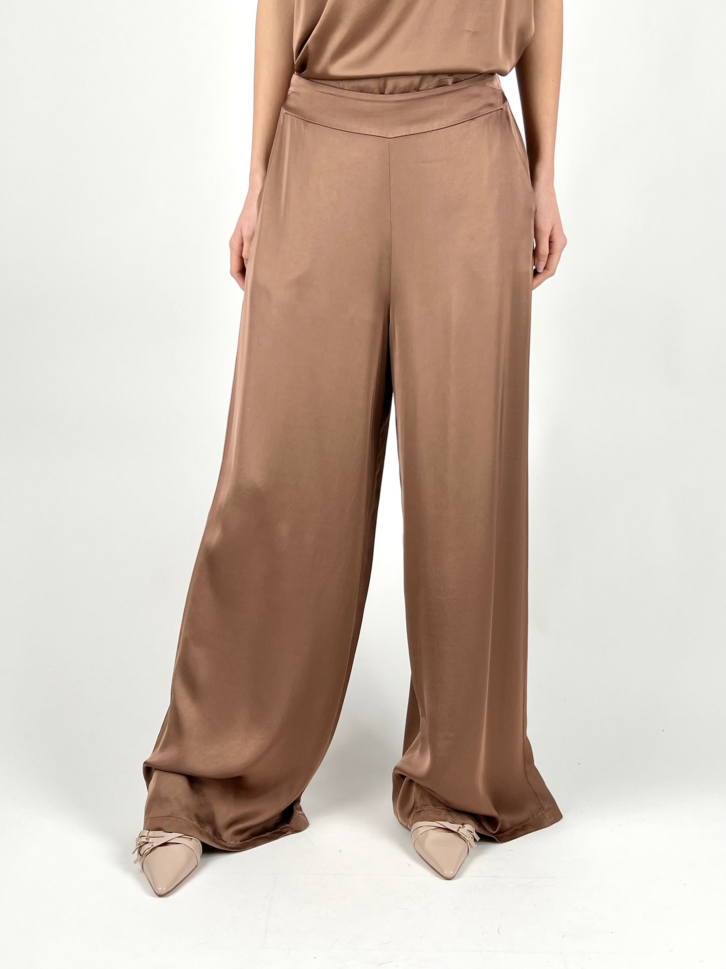 DEVA - PANTALONE PALAZZO SATIN