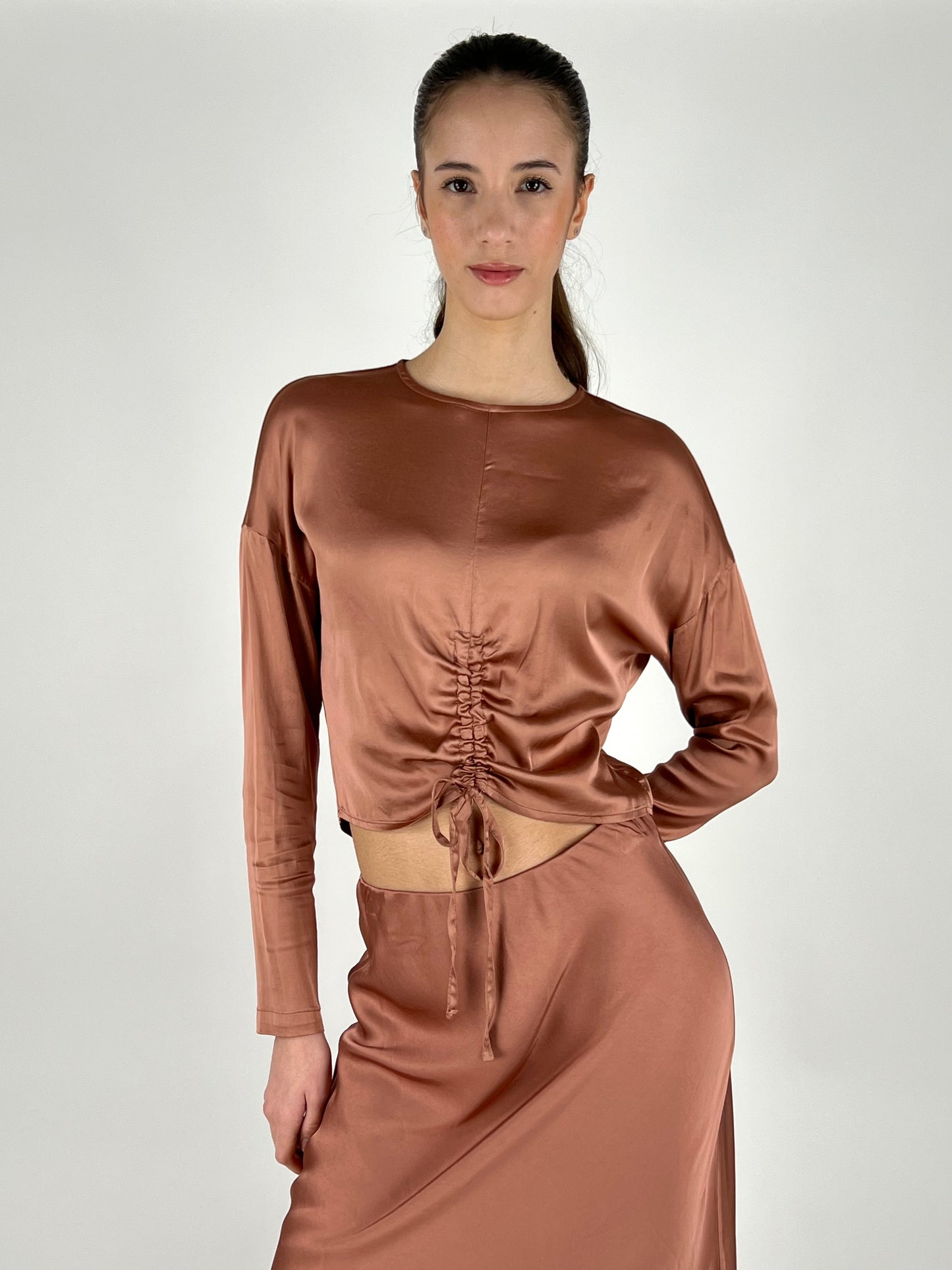 HAVEONE - BLUSA SATIN ARRICCIO