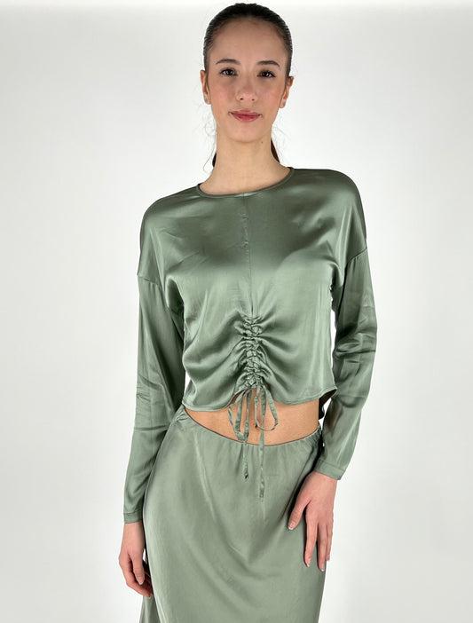 HAVEONE - BLUSA SATIN ARRICCIO