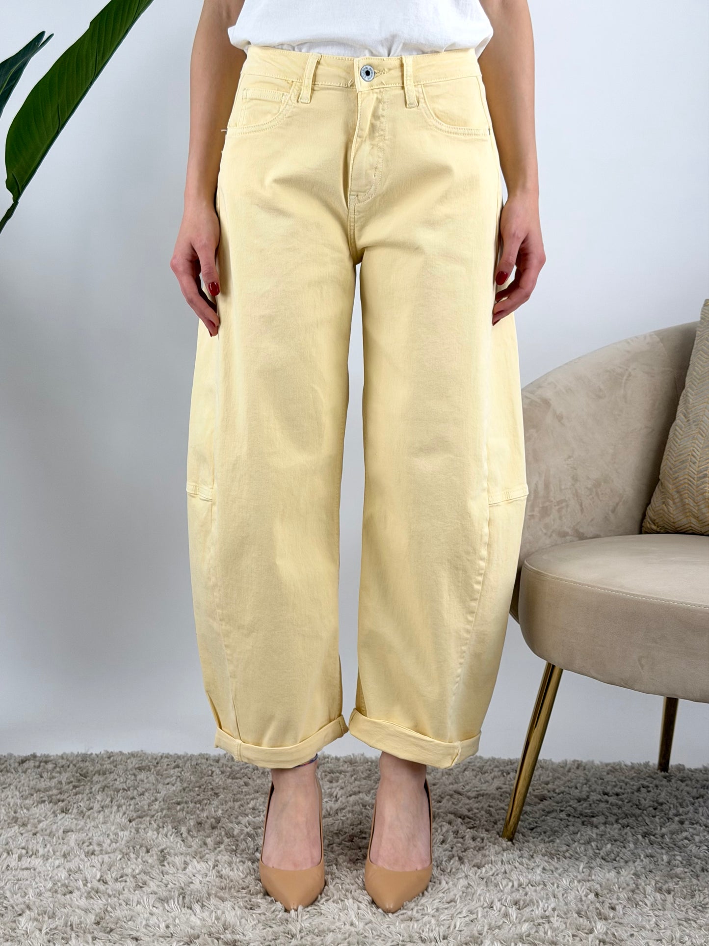 DEVA - JEANS BARREL COLORATO