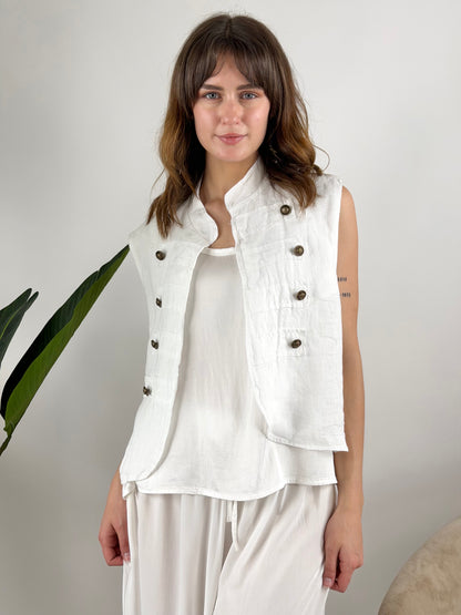 DEVA - GILET NAPOLEONE LINO