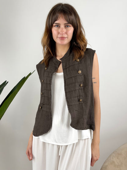 DEVA - GILET NAPOLEONE LINO