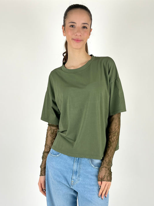 SUSY MIX - T-SHIRT MANICA PIZZO