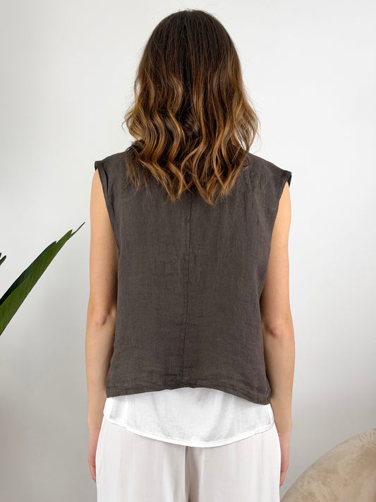 DEVA - GILET NAPOLEONE LINO