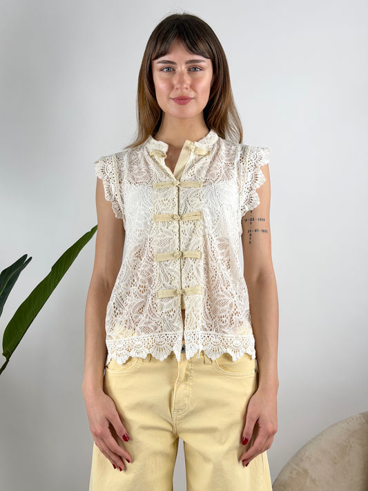 TENSIONE IN - CAMICIA SMANICATA PIZZO