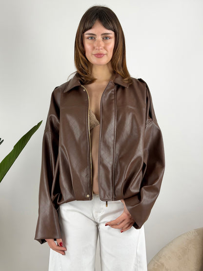 TENSIONE IN - BOMBER ECOPELLE INTRECCIATO