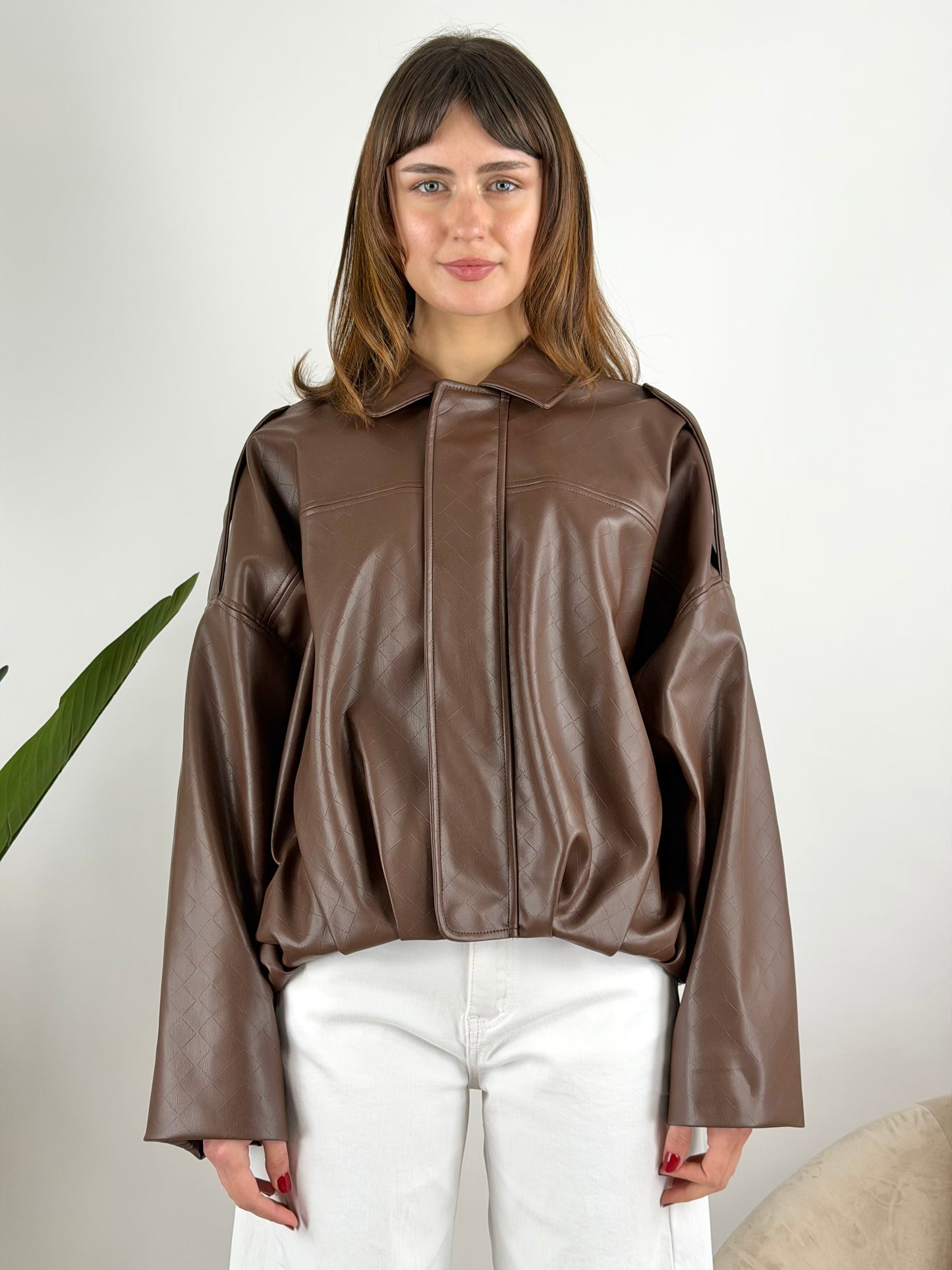 TENSIONE IN - BOMBER ECOPELLE INTRECCIATO