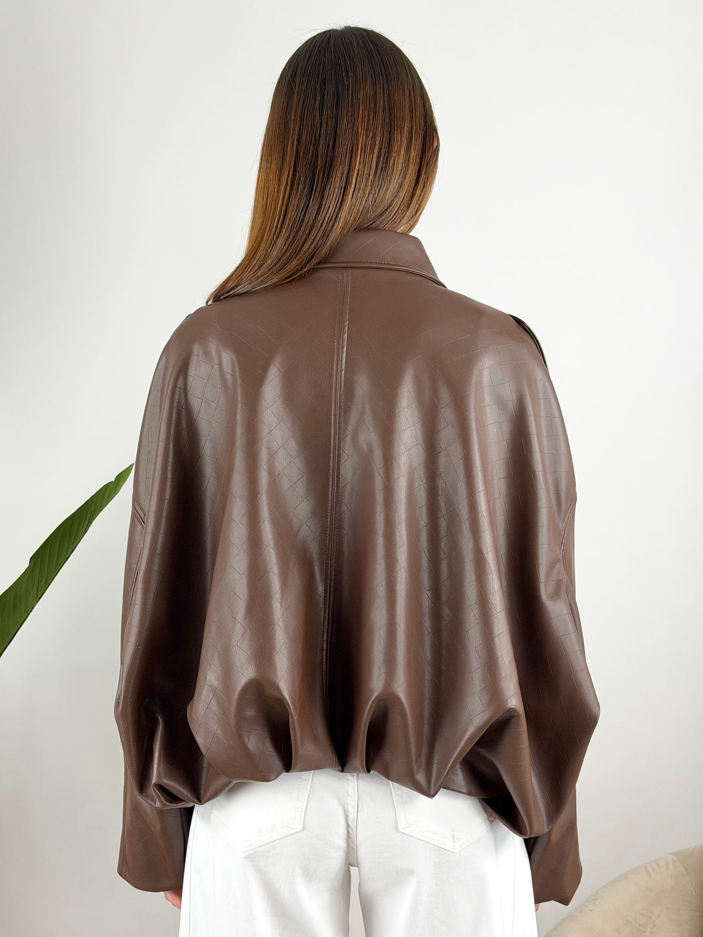 TENSIONE IN - BOMBER ECOPELLE INTRECCIATO