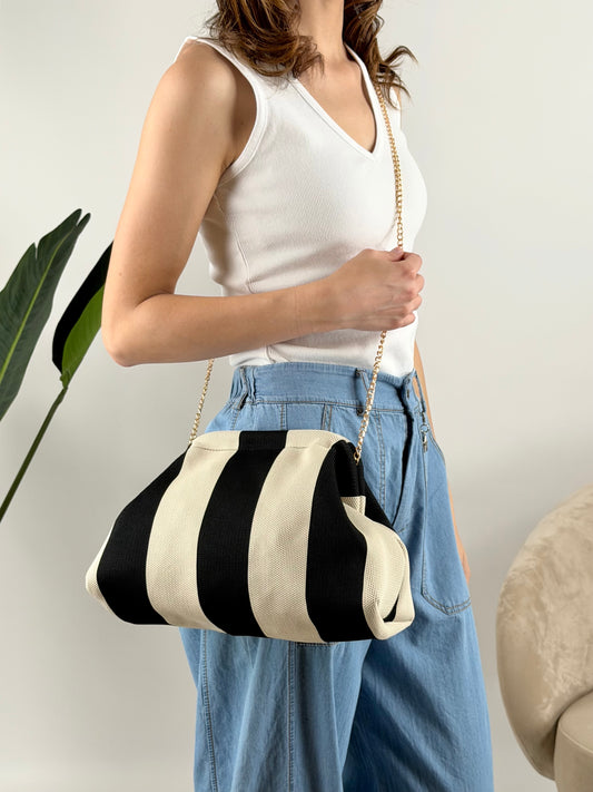DEVA - BORSA CLUTCH RIGHE
