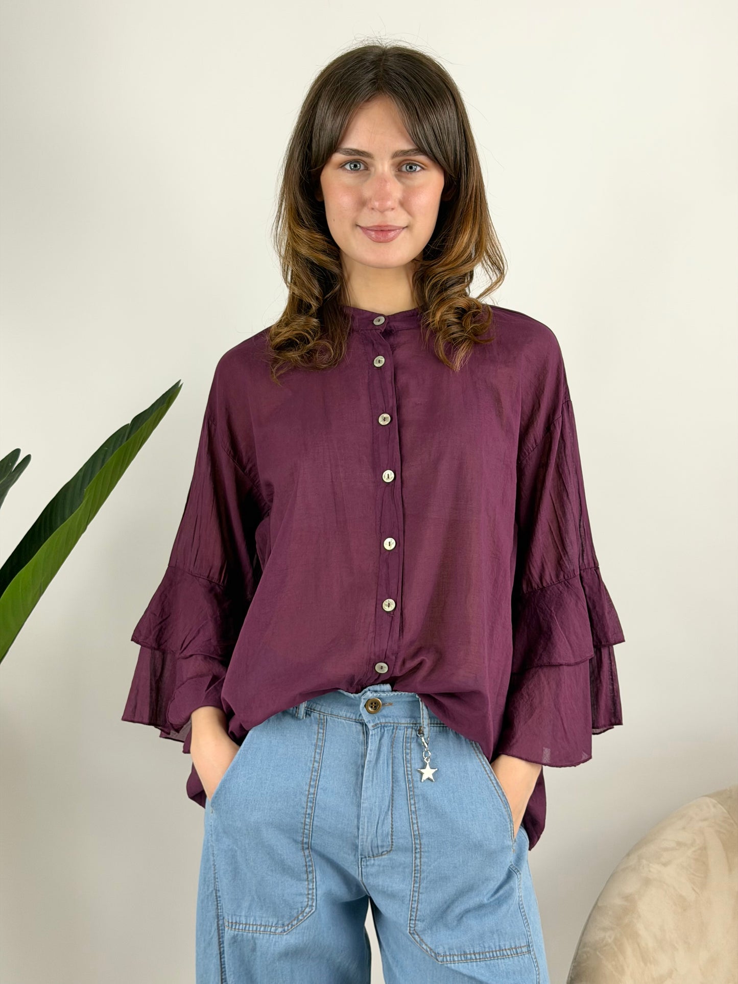 DEVA - CAMICIA MUSSOLA ROUCHES