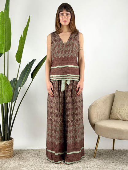 WU'SIDE - PANTALONE PALAZZO ETNICO