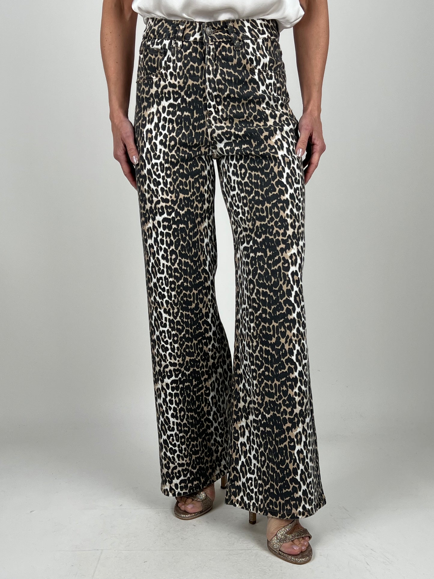 DEVA - JEANS FLARE ANIMALIER