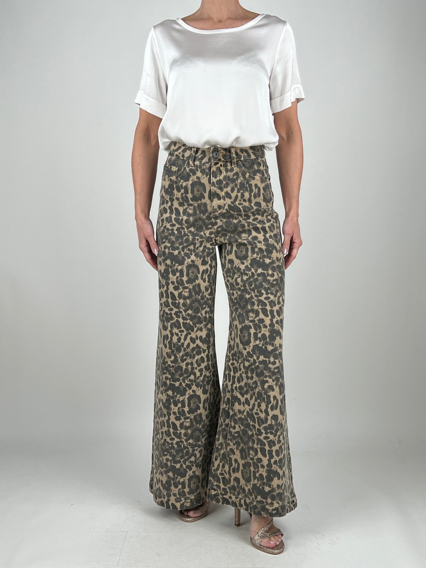 DEVA - JEANS FLARE ANIMALIER