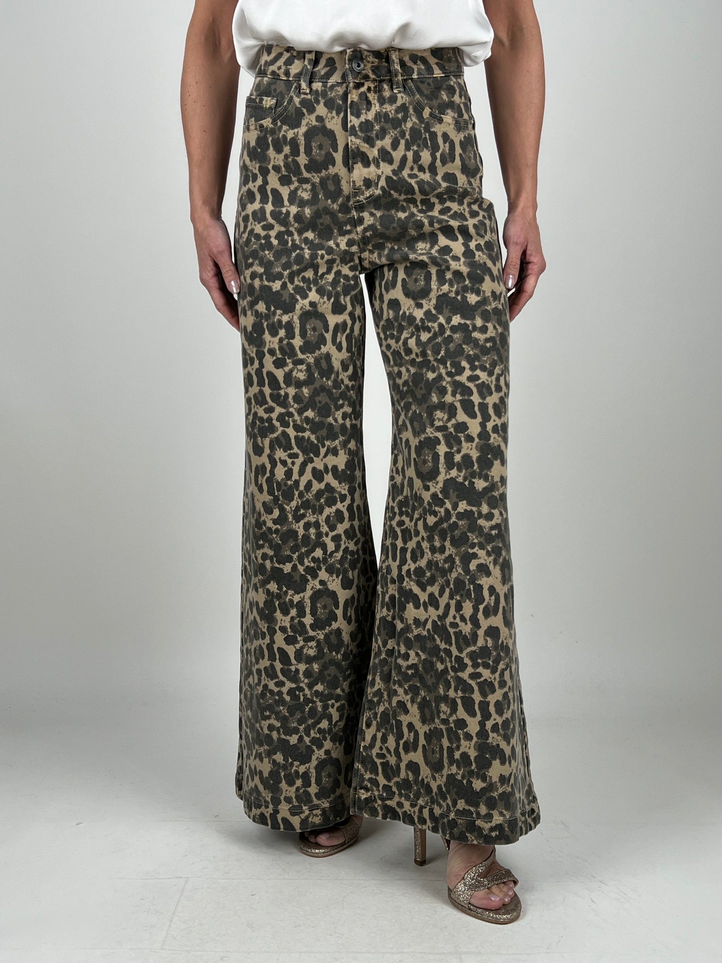 DEVA - JEANS FLARE ANIMALIER