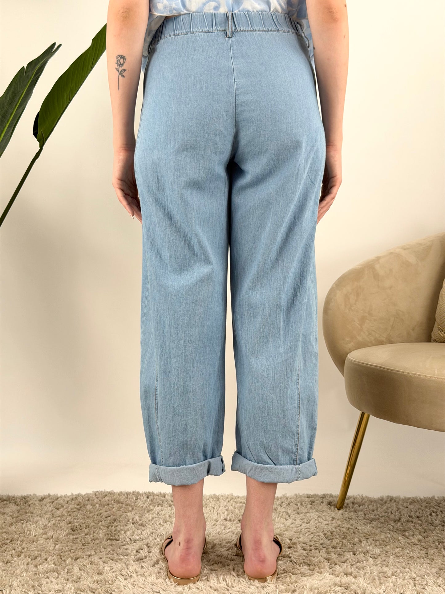 SUSY MIX - PANTALONE CHAMBRAY STELLINA