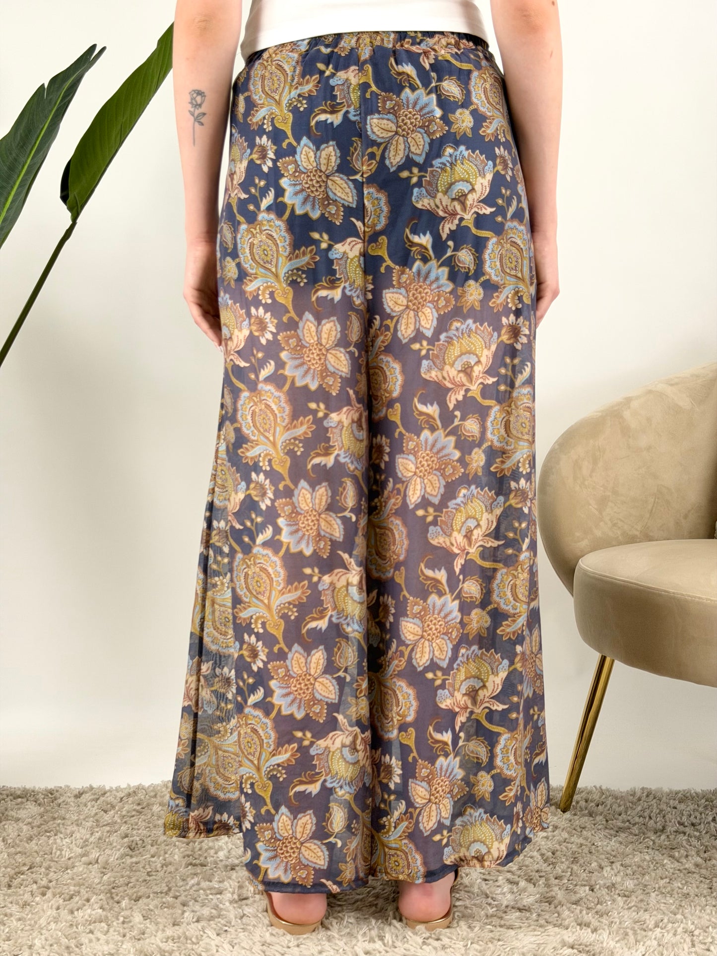 DEVA - PANTALONE PALAZZO FANTASIA