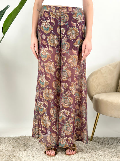 DEVA - PANTALONE PALAZZO FANTASIA