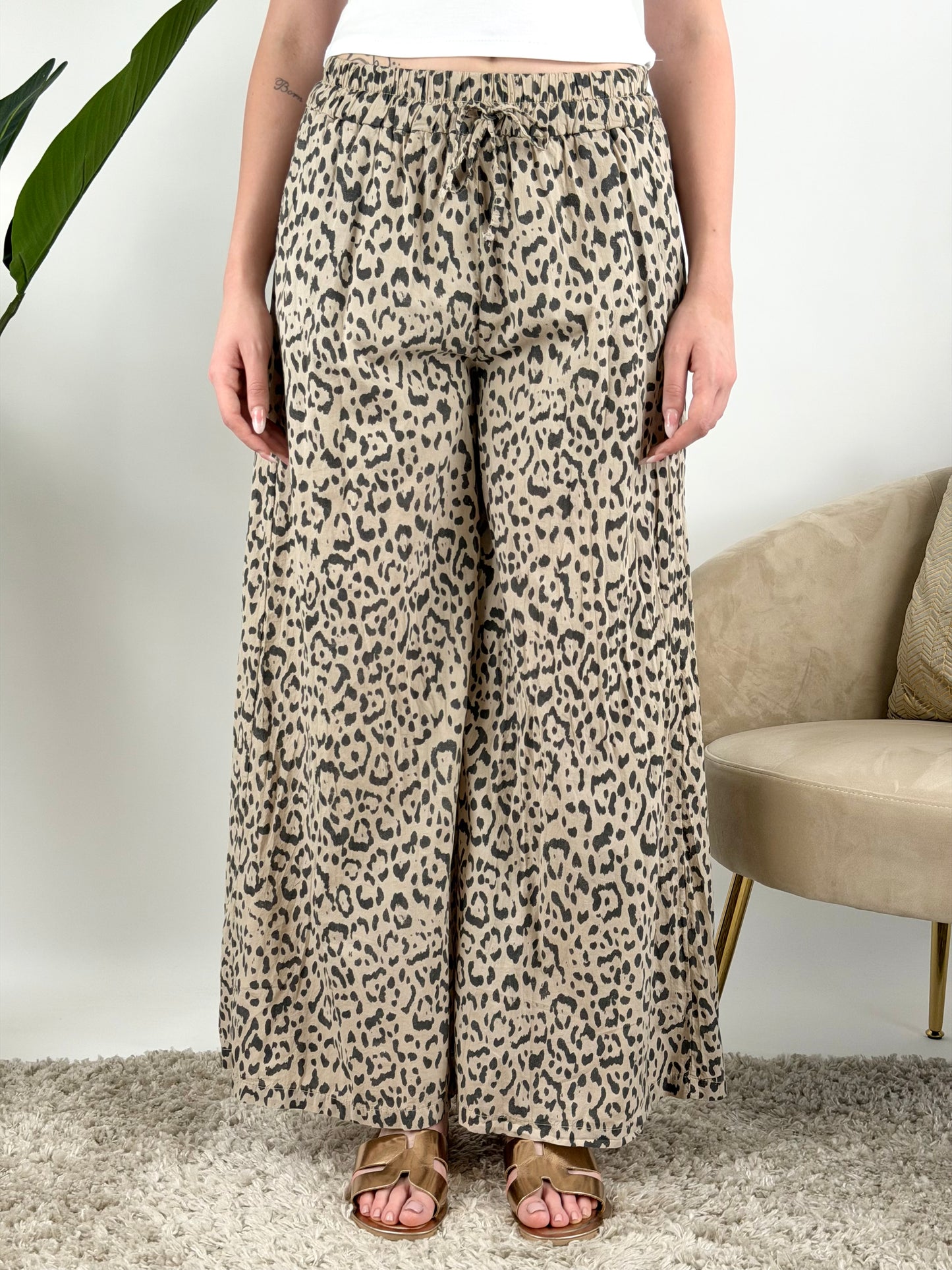 DEVA - PANTALONE MUSSOLA MACULATO