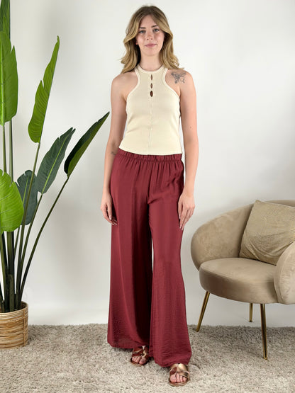 HAVEONE - PANTALONE VISCOSA PALAZZO