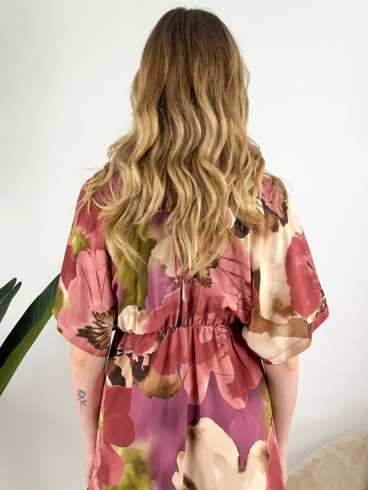 KONTATTO - ABITO KIMONO CORTO FIORI