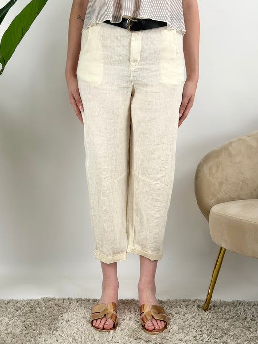 HAVEONE - PANTALONE BARREL LINO
