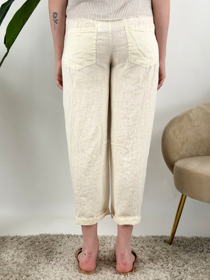 HAVEONE - PANTALONE BARREL LINO