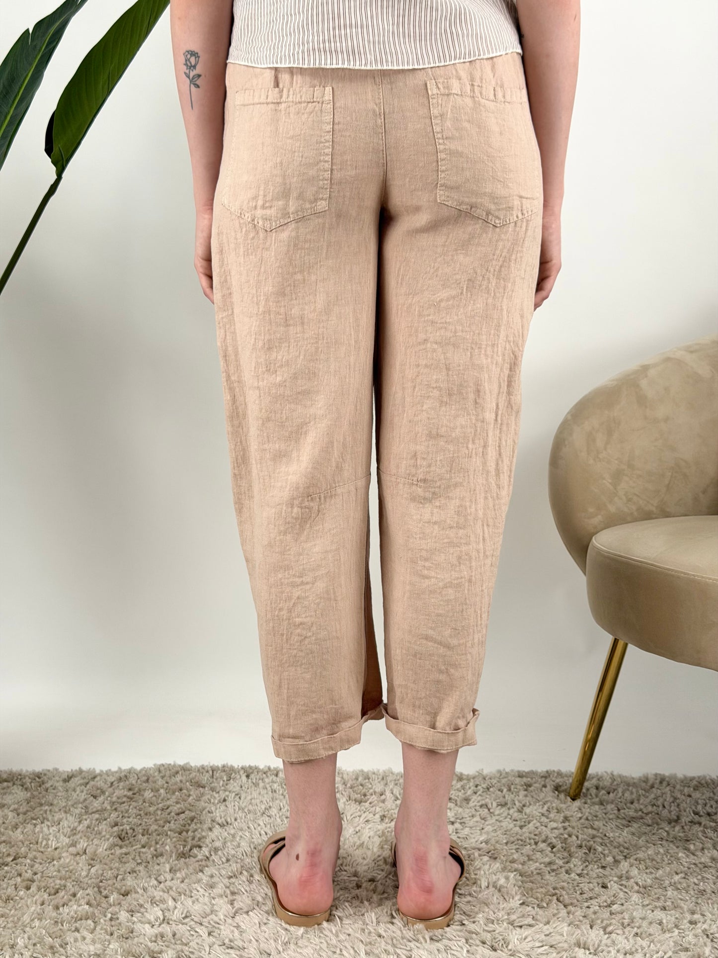 HAVEONE - PANTALONE BARREL LINO