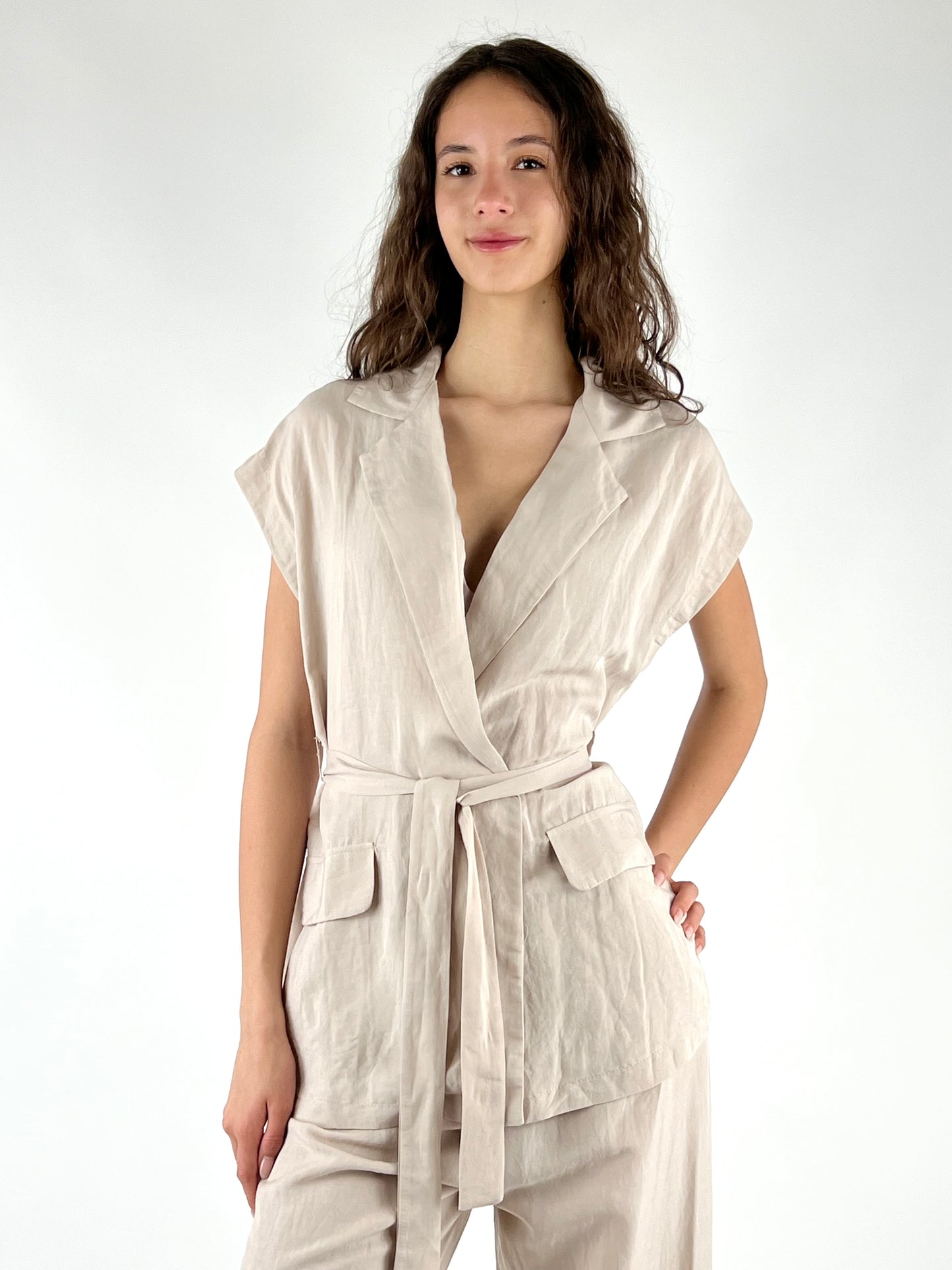 TENSIONE IN - COMPLETO GILET MISTO LINO
