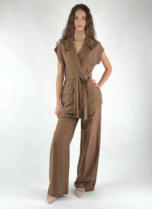 TENSIONE IN - COMPLETO GILET MISTO LINO