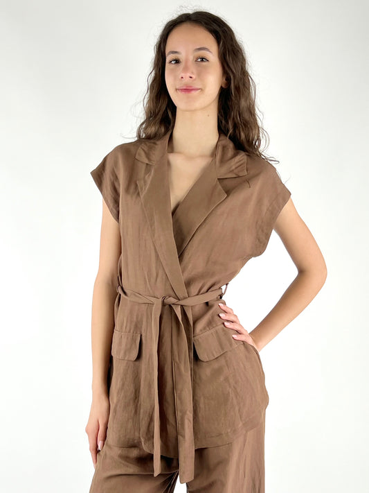 TENSIONE IN - COMPLETO GILET MISTO LINO