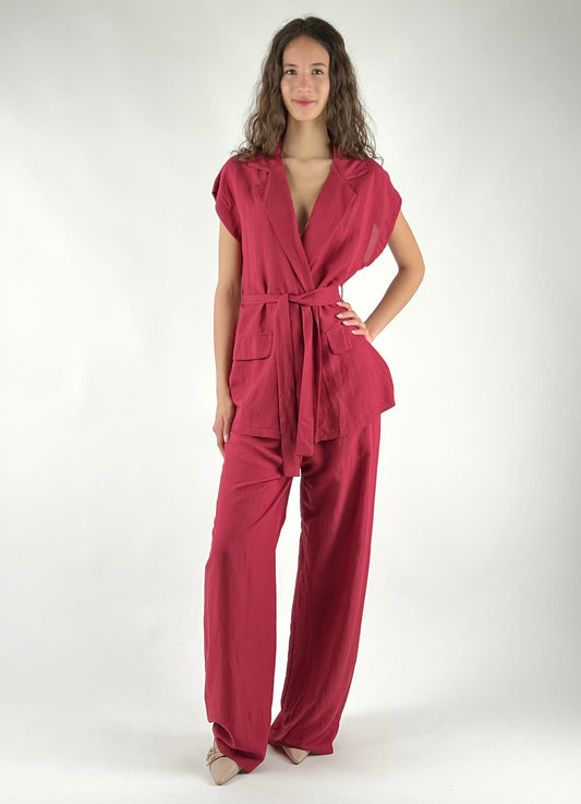 TENSIONE IN - COMPLETO GILET MISTO LINO
