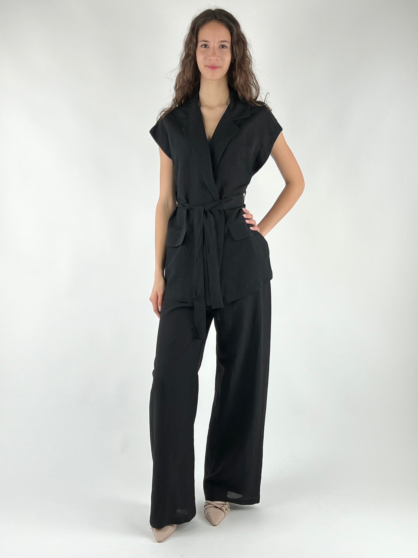 TENSIONE IN - COMPLETO GILET MISTO LINO