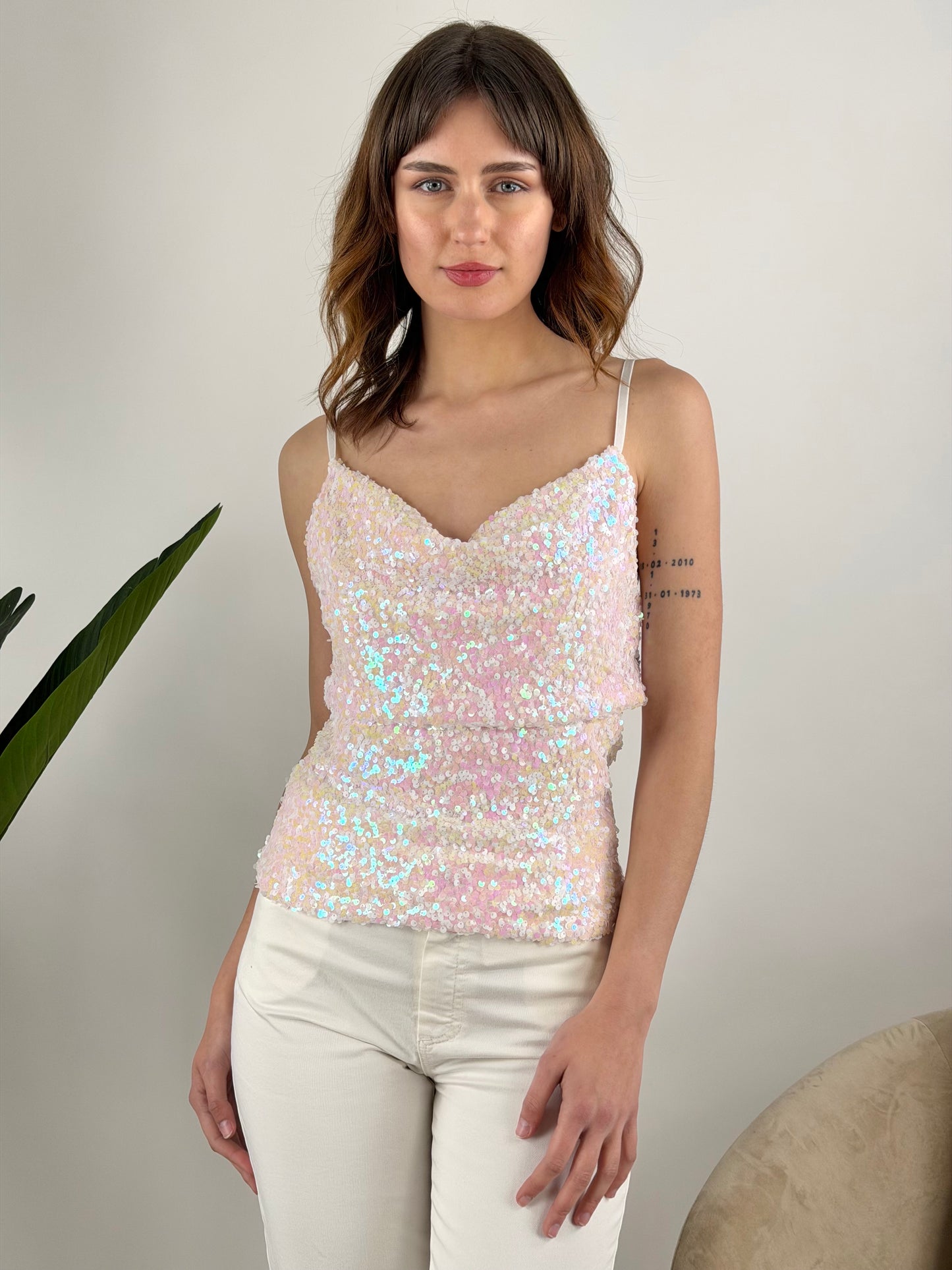 DEVA - TOP PAILLETTES