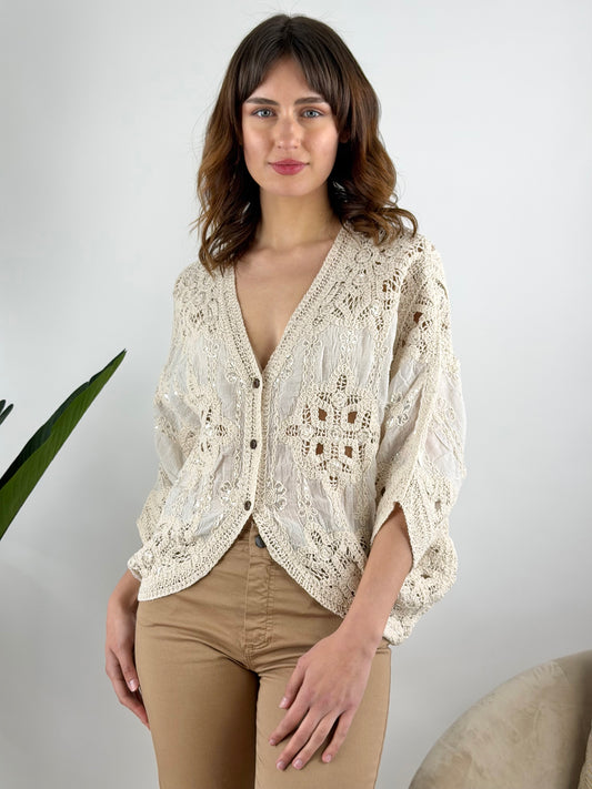 DEVA COUTURE PARIS - PONCHO CROCHET