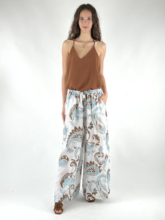 DEVA - PANTALONE LINO FANTASIA